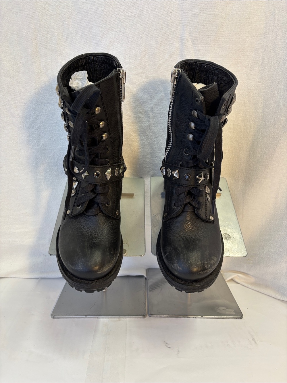 NWOB Ash Ryanna Embellished Leather Combat Boots - Picture 5 of 15